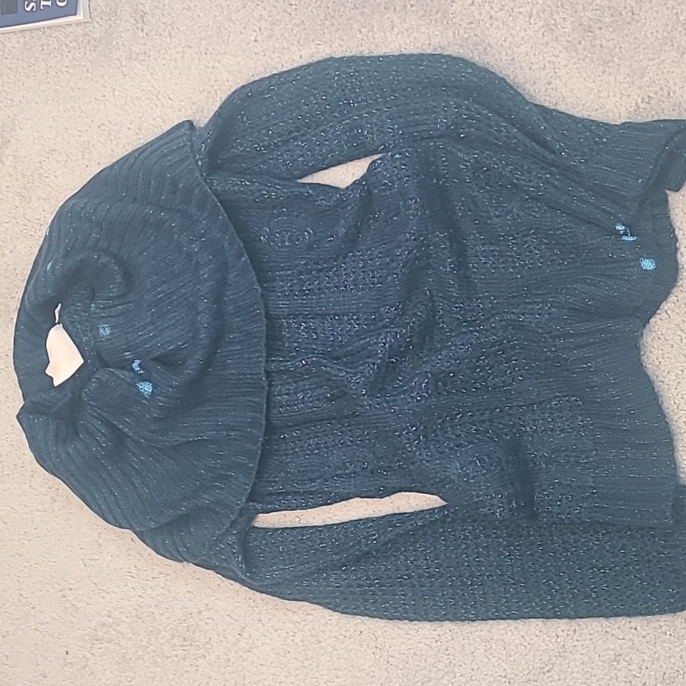 Derek Heart Deep Teal Cowl Neck Sweater